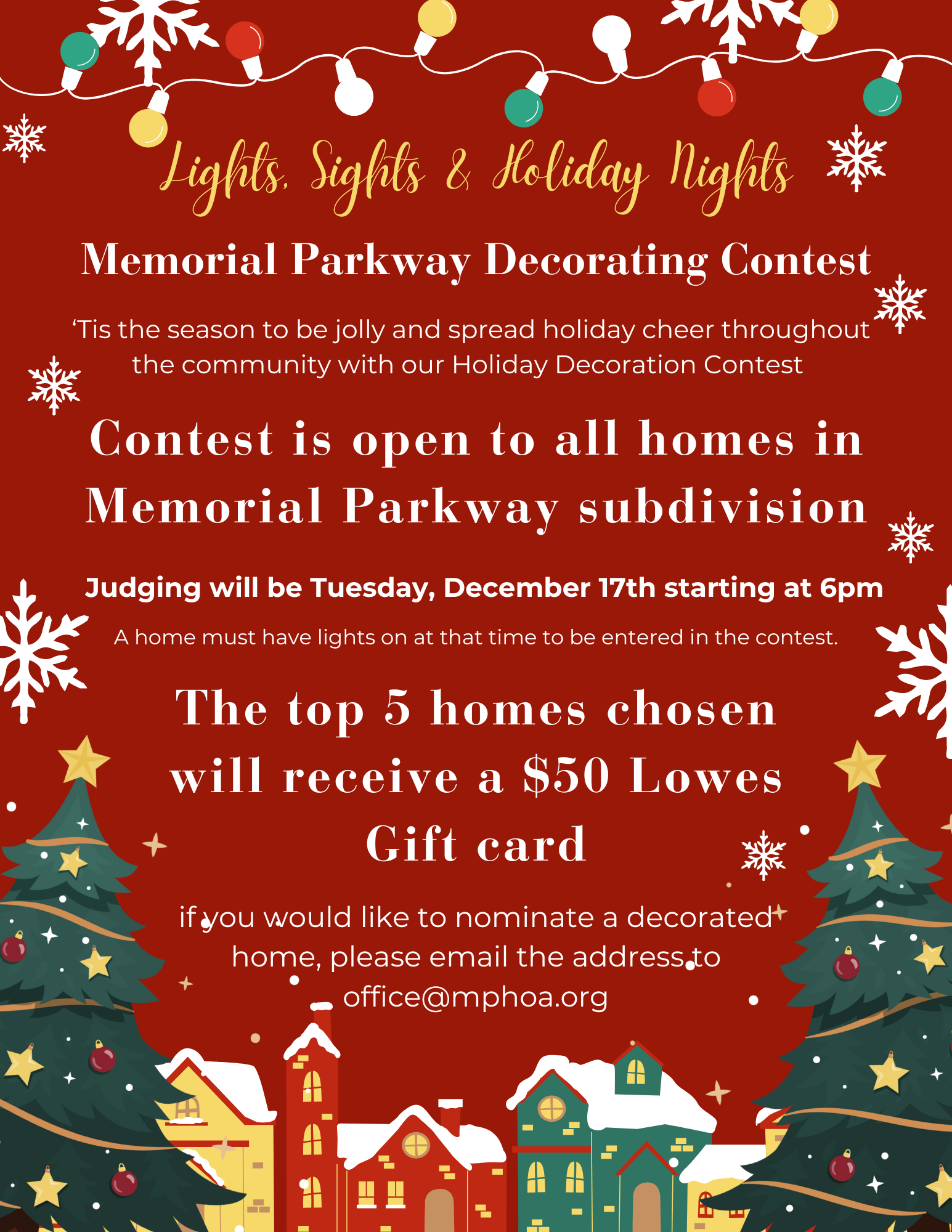 Memorial Parkway Decorating Contest 